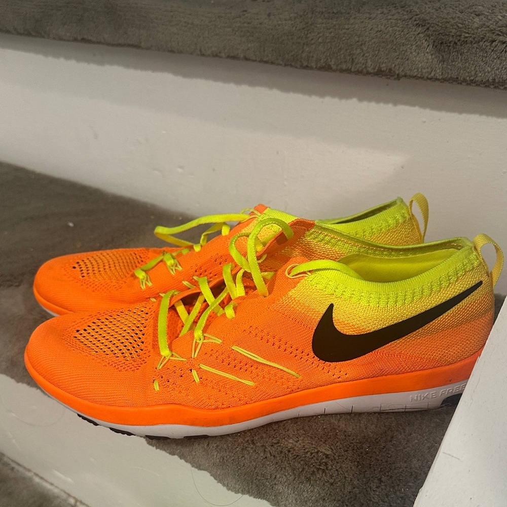 Nike Free Bright Orange and Neon Yellow Sneakers
